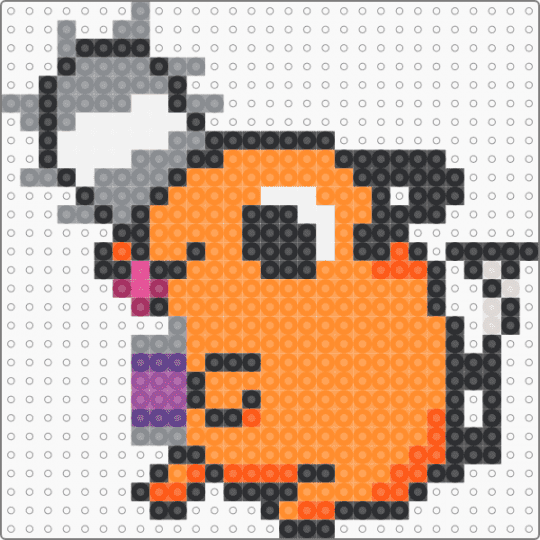 pochita with a grape ghost - orange