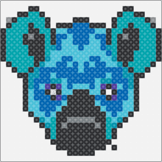 Blue hyena - white,teal,blue,light blue