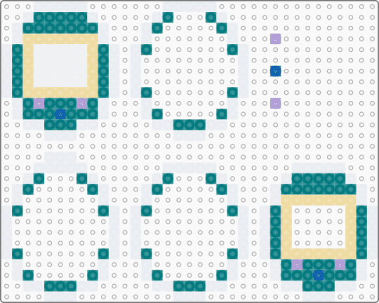 Mateo Manta Tamagotchi - white,teal,beige,mateo manta,blanket,date everything,mateo,manta,de,tamagotchi,perler