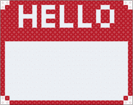Name tag - red,white,hello my name is,name tag