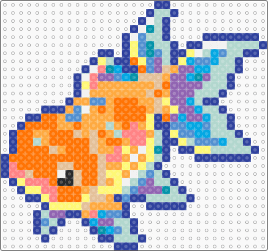 Goldfih - fish, light blue, orange, purple