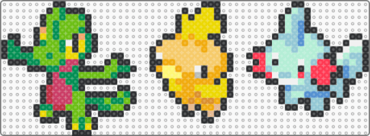 Pokémon starters gen 3 - yellow,green,light blue,pokmon,starters