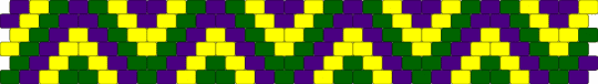 Mardi Gra cuff test (remix) - yellow,green,purple