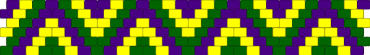 Mardi Gra cuff test 2 (remix) - yellow,green,purple