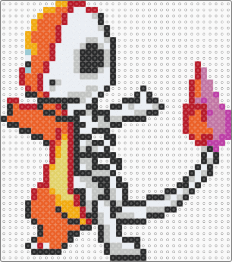 CHarmander skeleton - beige, orange, red