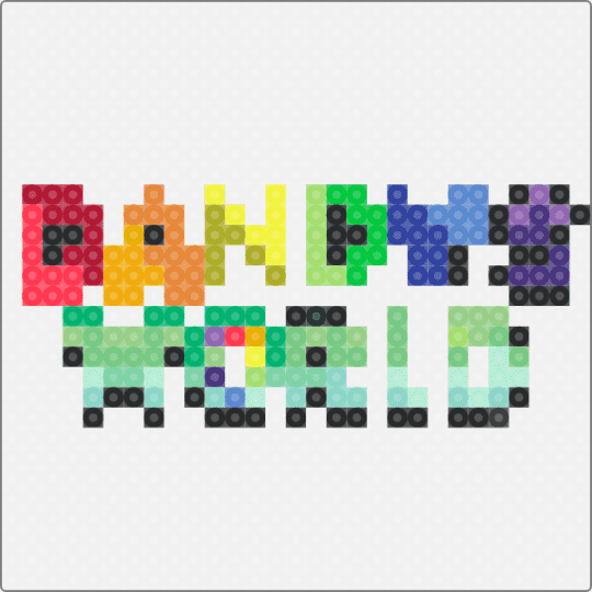 Dandy's world logo - white,orange,purple,teal,colorful