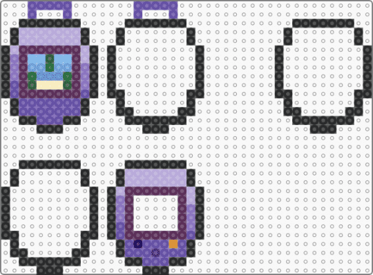 Swimming Barnaby Tamagotchi/keychain - black, dandys world, finn, game, gradient, pink, purple