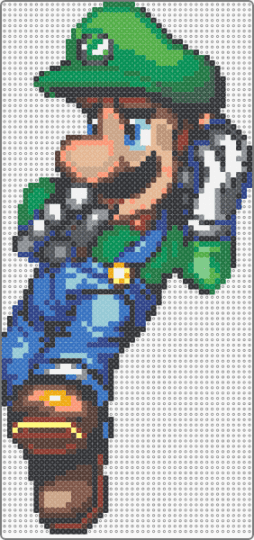 Luigi - luigi,mario,blue,gray,beige,colorful