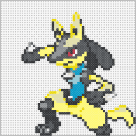 Shiny Lucario - lucario,pokemon,fighting,steel,aura,anthropomorphic,stance,yellow