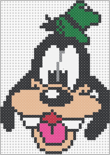 Goofy Small - goofy,disney,head,character,cartoon,animal,dog,black,beige,green