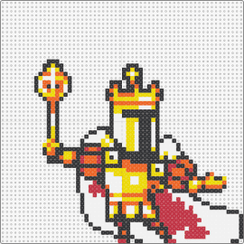 King Knight - king,shovel knight,royalty,scepter,cape,throne,video game character,gold,yellow