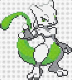 Shiny Mewtwo - mewtwo,pokemon,character,gaming,white,green,gray