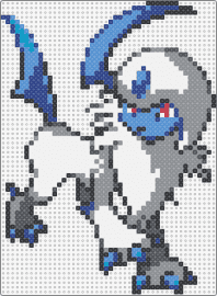 Absol - absol,pokemon,creature,video game,white,blue