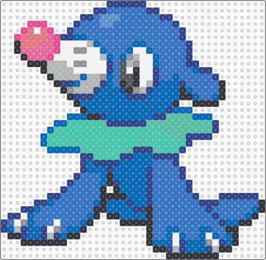 Popplio - blue,teal