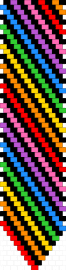 rainbow kandi tie - black,light blue,pink