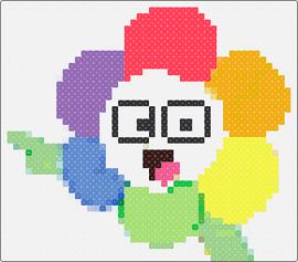 Dandy (Dandys world) - white,red,orange,yellow,teal,green,colorful,dandy,dandysworld,flower,pointing