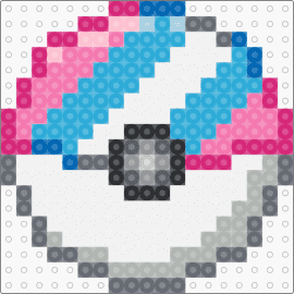 small pokeball trans - pink,gray,light blue