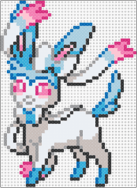 shiny sylveon - pink,light blue,beige