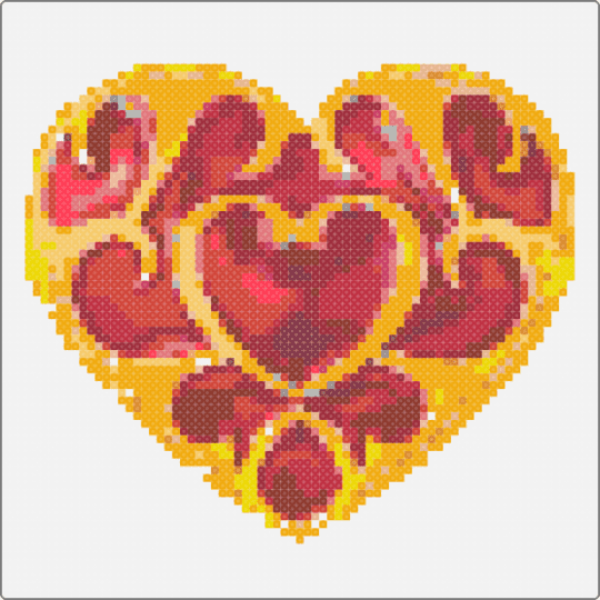 Heart container Zelda - white,orange,red