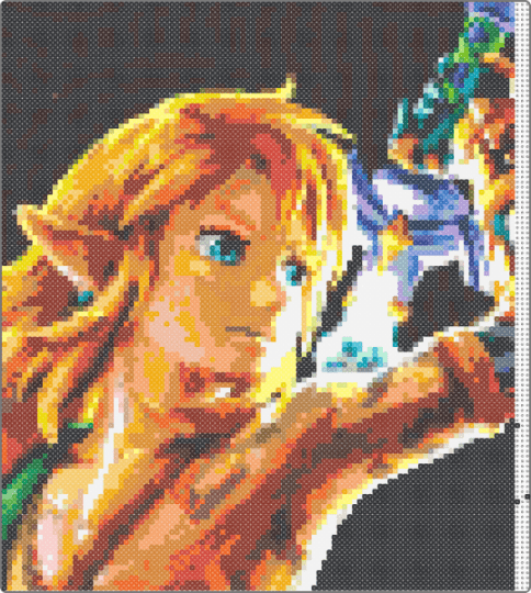 Link from Tears of the Kingdom - brown,yellow,orange,red