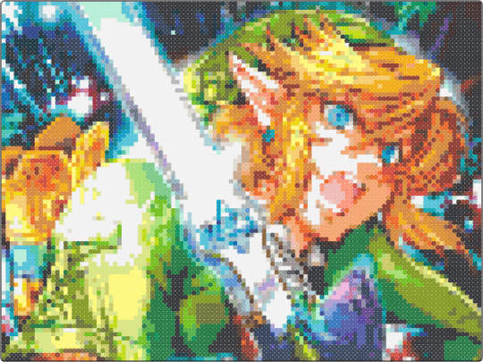 Twilight princess Link - green,yellow,red,colorful