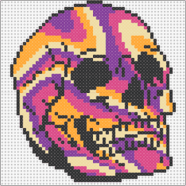 Trippy Skull 2 - skull,trippy,colorful,halloween,vibrant,accent,home decor,captivating,unique,orange,purple