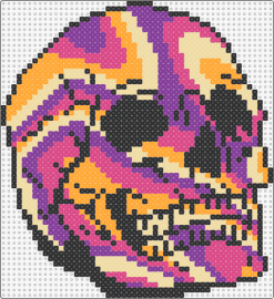 Trippy Skull 2 - skull,trippy,colorful,halloween,vibrant,accent,home decor,orange,purple