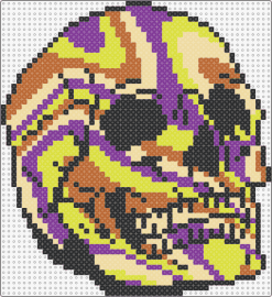 Trippy Skull 3 - skull,trippy,colorful,halloween,psychedelic,motif,mesmerizing,yellow,purple
