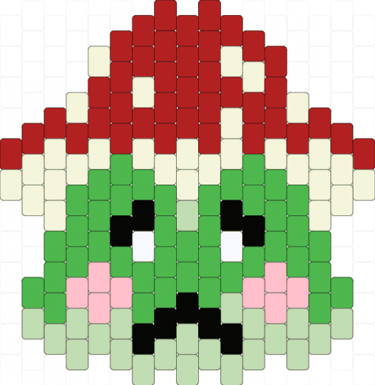 Mushroom frog charm - green,red