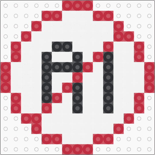 ANTI AI PIN - ai, anti ai, antiai, red, white