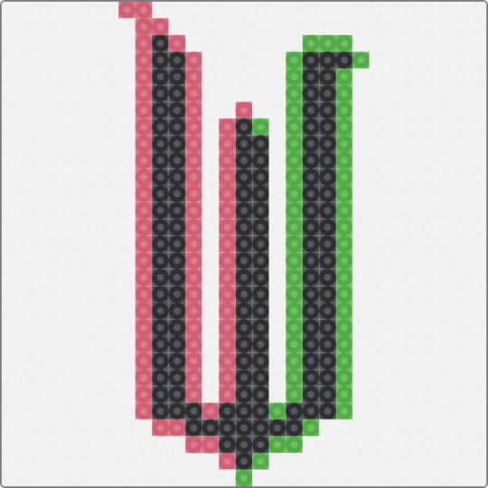 Wicked W Logo 2 Small - white,red,green