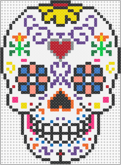 sugar skull - sugar skull,skull,face,halloween,spooky,celebration,mexico,death,holiday,white,purple,orange,blue,colorful