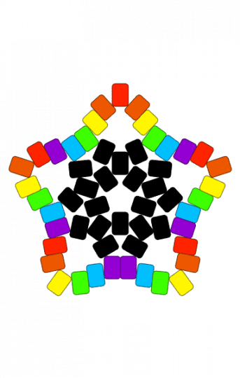 RAINBOW OUTLINE STAR - colorful, light blue, necklace charm, outline, rainbow, star, stylized, yellow