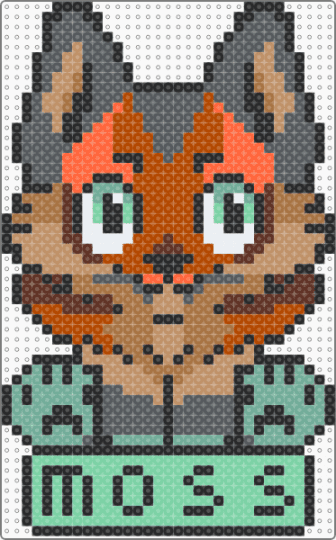 Moss Chibi - gray, tan, teal