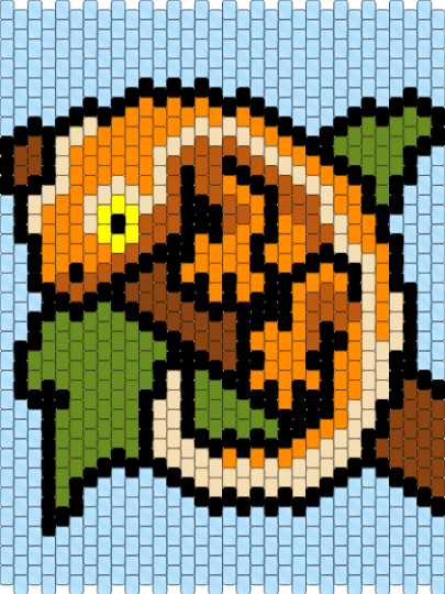 Crested Gecko Banner - light blue,orange