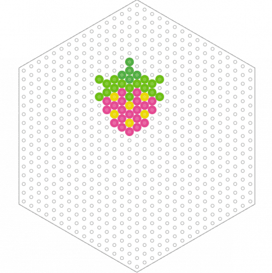 Strawberry ୨ৎ Hexagon plate - berry, cute, cutecore, fruit, green, hexagon, hexagon board, pink, strawberries, strawberry