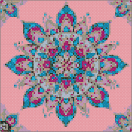 Rrr - fractal,tapestry,intricate,symmetry,complexity,enchanting,challenging,project,turquoise,pink