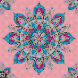 Rrr - fractal,tapestry,symmetry,complexity,enchanting,challenging,turquoise,pink