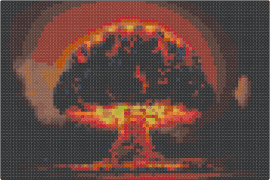 Grzyb neuklarny - nuclear,explosion,bomb,mushroom cloud,fiery,powerful,evocative,conversation starter,dramatic,orange,black