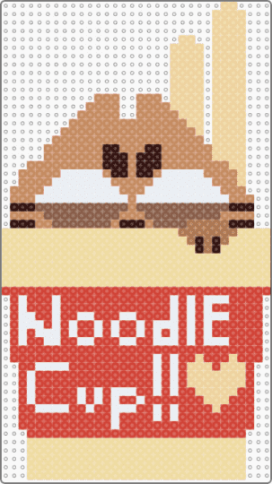 Noodle cup cat - beige,red,cat,noodles