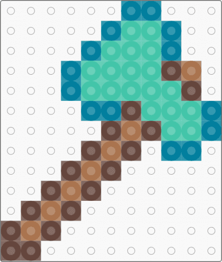 Minecraft Inspired Diamond Axe - Azuen Time - teal
