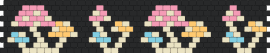 Mushroom Flask Cuff Stitch - black,beige,pink