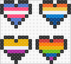 pride hearts - black,blue,red,orange