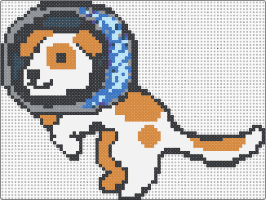 Space cadet - white,gray,orange,dog,space