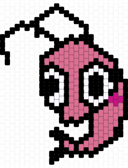 SHRIMP (pony bead/charm ver) - pink