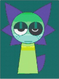 sulfur from sprunki pyramixed - gray,purple,green,sprunki,cat,pyramixed,game