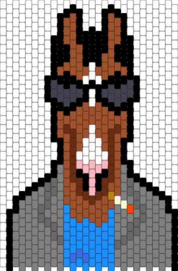 Bojack Horseman - bojack, gray, light blue, red, white
