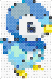 Piplup Perler Pattern - light blue,blue