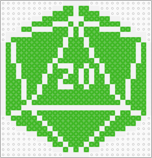 D20 - d20, dnd, dungeonsanddragons, green, white