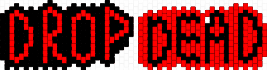 DROP DEAD • tx2 bubble text’s - red,black